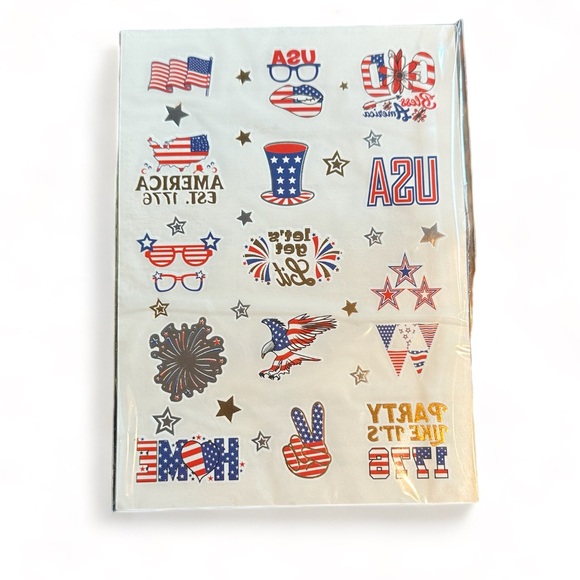 4th of July Temporary Tattoo Set, Waterproof Independence Day Body Stickers - Picture 11 of 13
